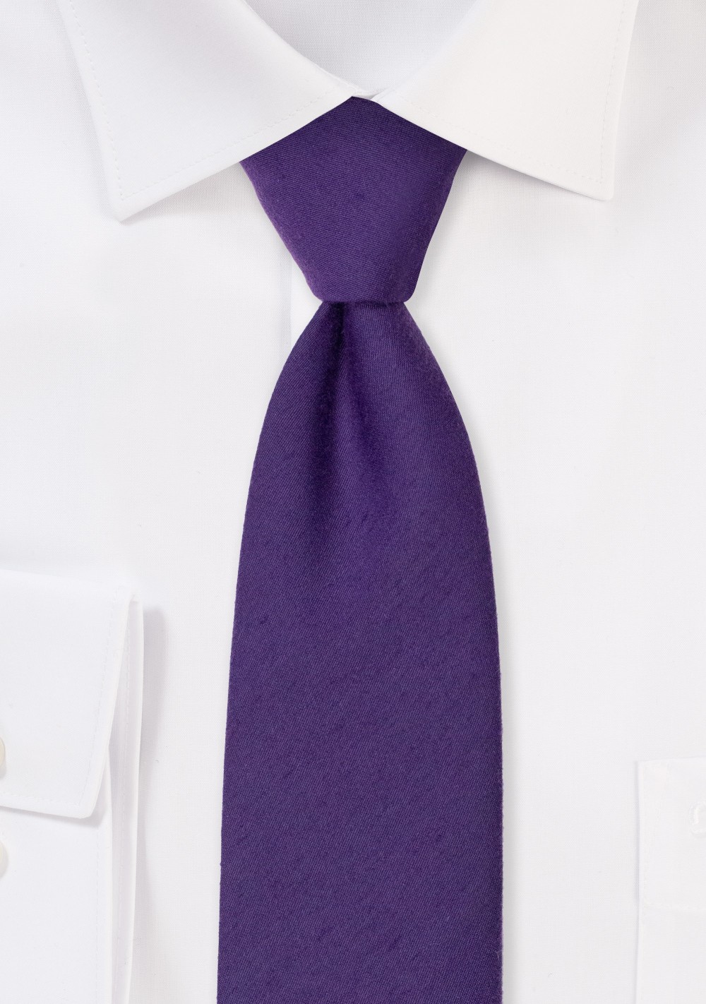 Modern Cut Grape Woolen Necktie