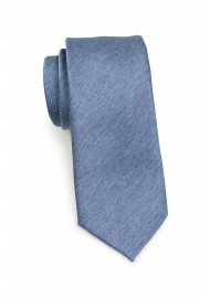 Steel Blue Necktie in Matte Woolen Finish Rolled