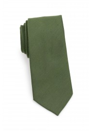Olive Green Tie with Woolen Finish Rolled