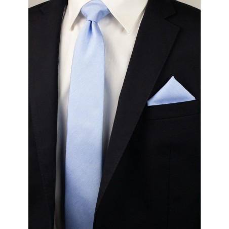 Matte Woven Slim Cut Tie in Blue Bird Styled