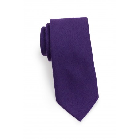 Modern Cut Grape Woolen Necktie Rolled