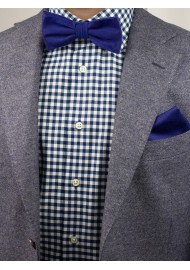 Matte Woven Bow Tie in Ultramarine Styled