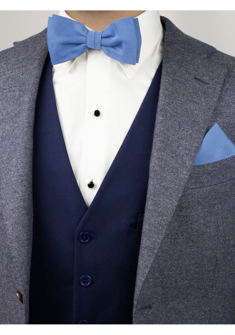 Matte Bow Tie in Ash Blue | Cheap-Neckties.com