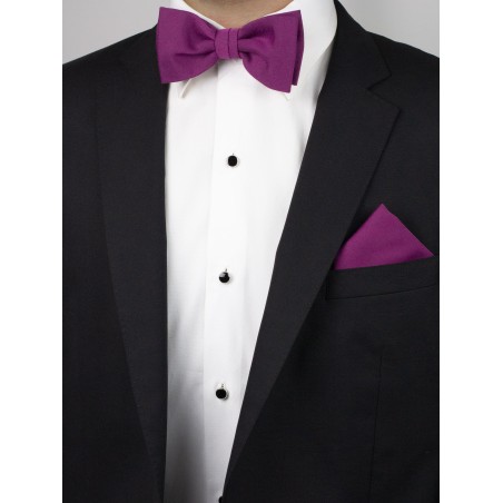Matte Woven Bow Tie in Sangria Styled