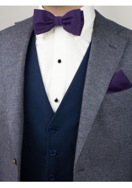 Matte Fabric Bowtie in Grape Styled