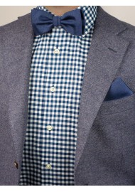 Heather Slate Blue Bow Tie Styled