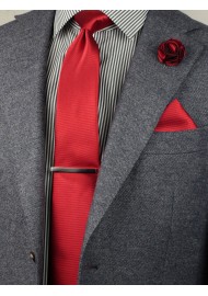 elegant cherry red necktie set