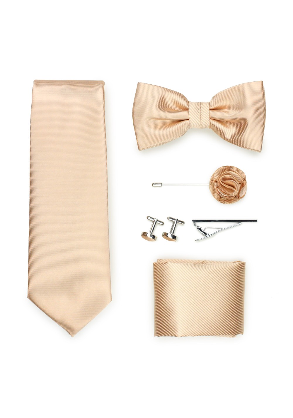 golden champagne formal tie set