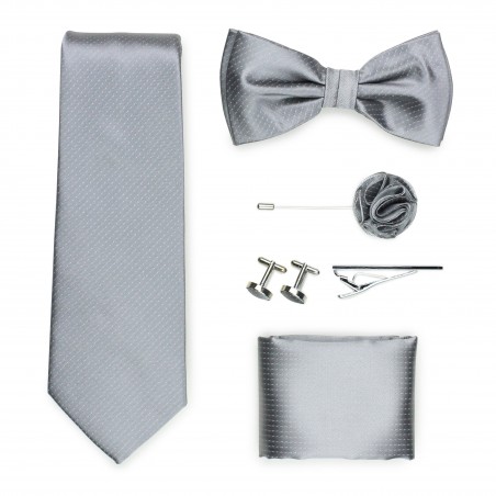 menswear formal tie set in sterling silver