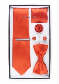 tie menswear set in bright orange