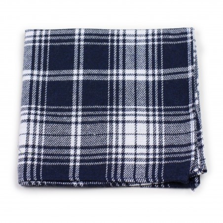 tartan check hanky in navy and white