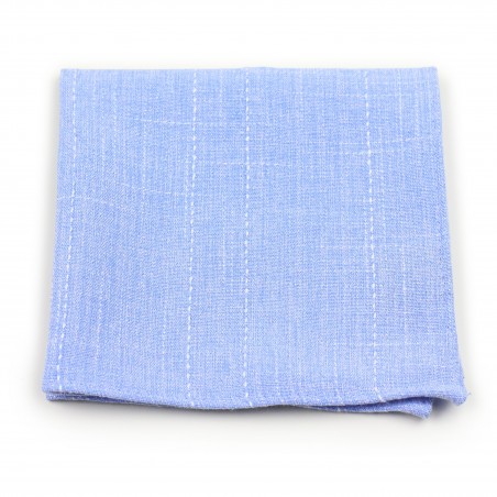 summer pocket square in cotton in sky light blue