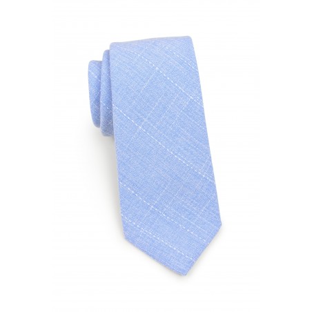 narrow tie in cotton in sky blue color