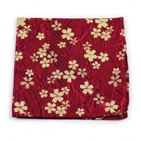 floral designer tie in red with metallic flower design print
