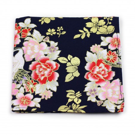 vintage floral printed pocket square suit hanky
