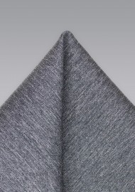 Charcoal Woven Wool Pocket Square