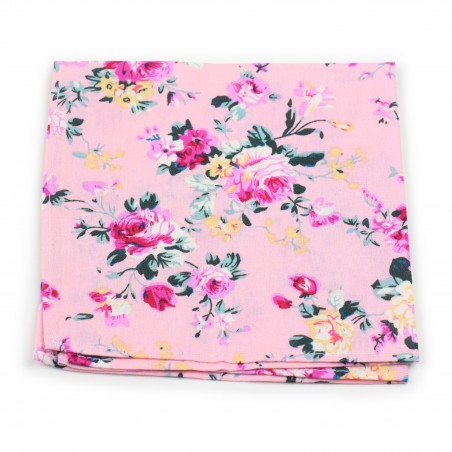 pocket square in pink with floral print