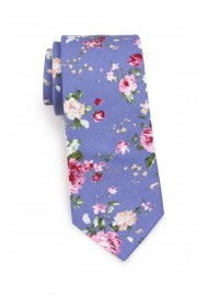 cotton tie in french blue and pink