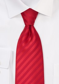 Solid color red necktie - Stain resistant Microfiber tie in bright red
