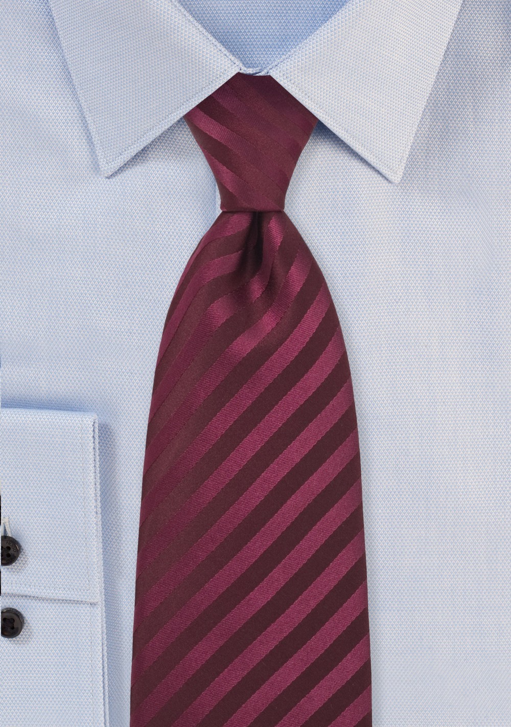 Extra long solid color tie - Stain resistant microfiber tie in burgundy red