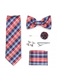 plaid tie gift menswear set