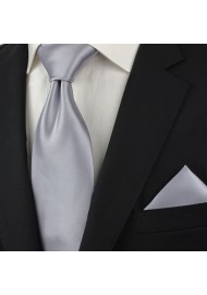 Formal neckties - Solid color silver necktie