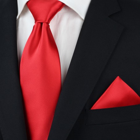 Bright Red Tie in XL Styled