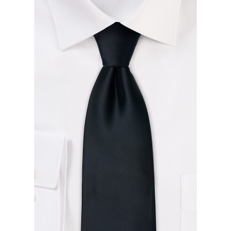 Extra long black tie - Formal XL necktie in black