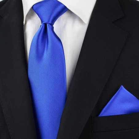 Marine Blue Tie in Long Length Styled
