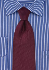Matte Sheen XL Length Tie in Maroon