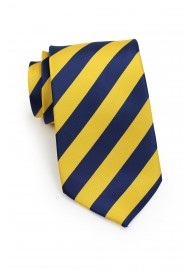 Blue and Yellow Striped Tie in XL