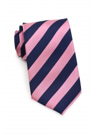 Pink and Navy Striped Tie