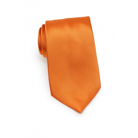 Solid Mens Tie in Persimmon Orange