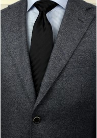 Classic black tie - Stain resistant Microfiber necktie in solid black styled