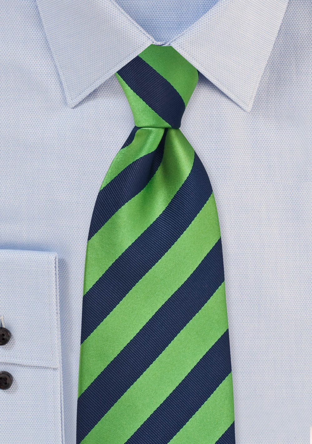 Kids Navy and Green Striped Tie