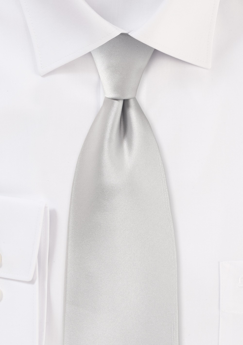 Solid Color Tie in Light Silver