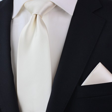 Formal Mens Tie in Solid Cream Styled