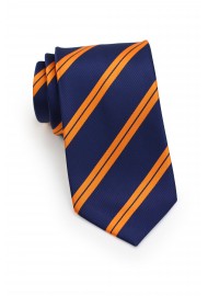 Modern Repp Tie in Blue and Orange