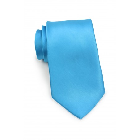 Solid Cyan Blue Kids Tie