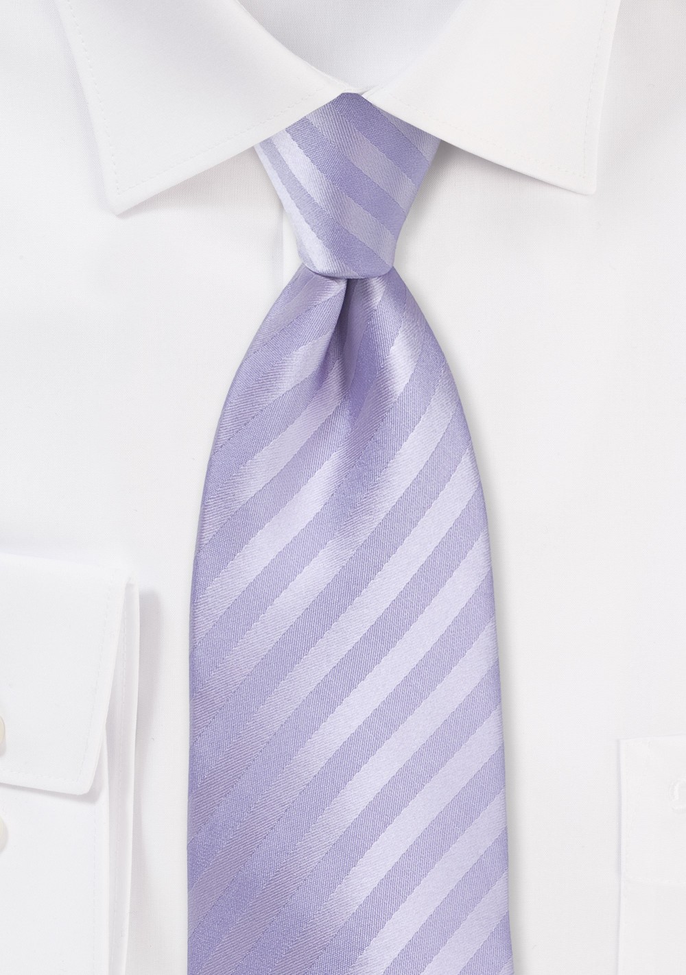 Solid Striped Tie in French Lavender