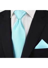 Light Turquoise Blue XL Length Tie Styled