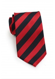 Red and Coal Black Striped Tie in XL Length