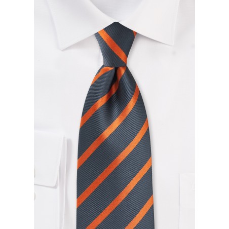 Orange and Gray Striped Tie
