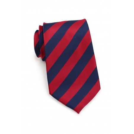Navy and Cherry Striped Tie