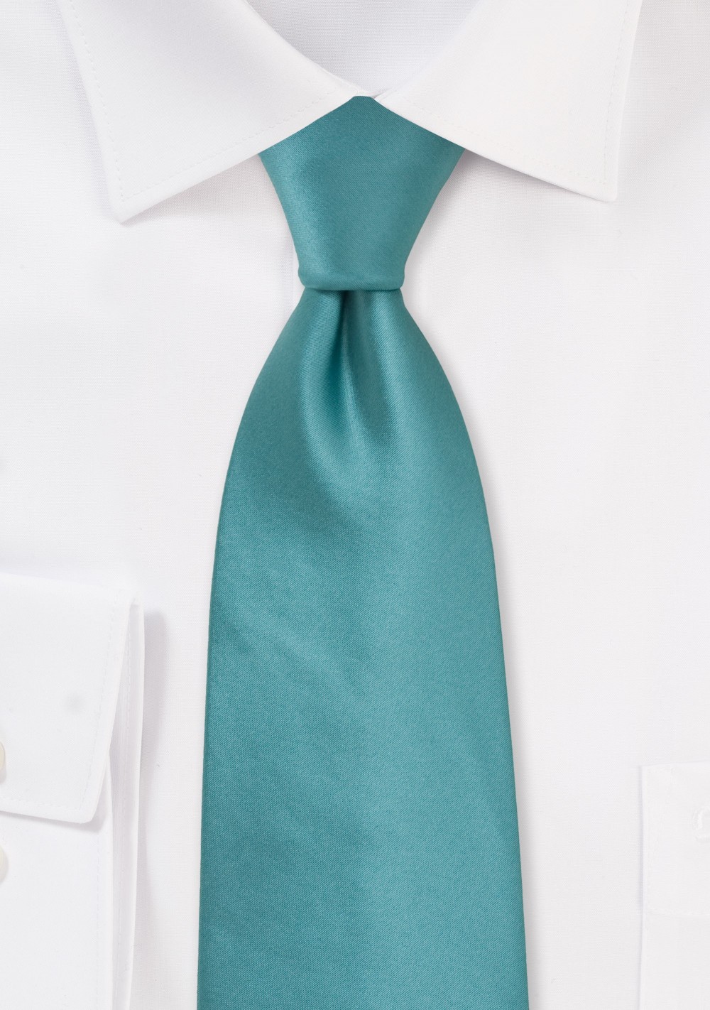 Solid Light Teal Green Tie in Extra Long