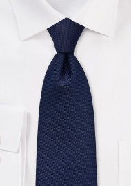 Embroidered XL Length Tie in Midnight Blue