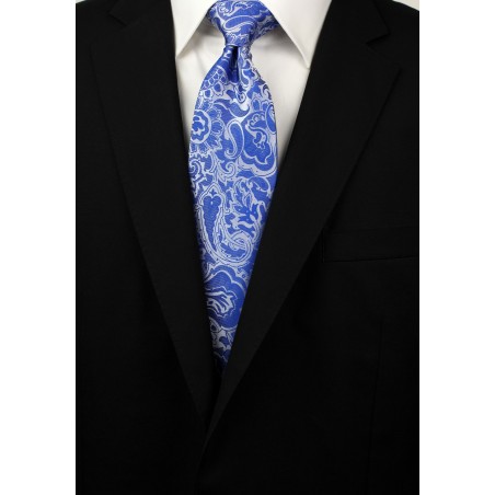 Horizon Blue Paisley Tie Styled