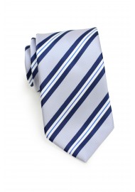 Preppy Gray Repp Striped Necktie