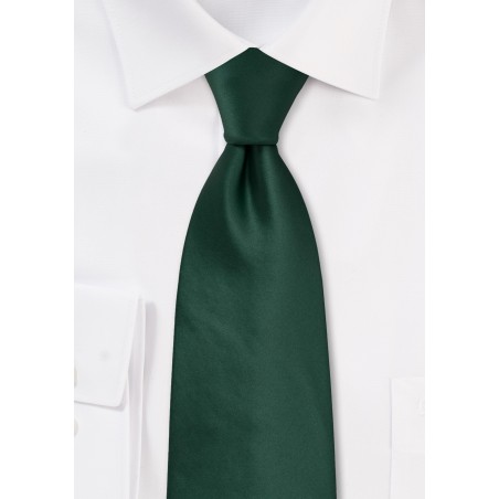 Solid Dark Green Tie in Extra Long