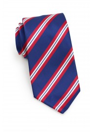 Modern Repp Tie in Navy and Red